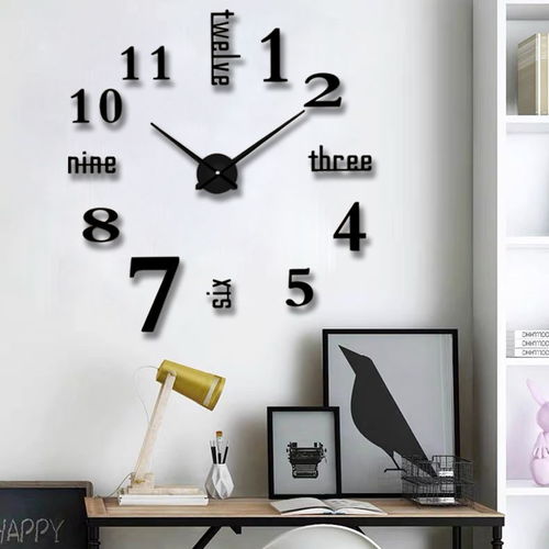 现代简约diy钟表客厅家用创意时尚静音挂钟墙上免打卧室时钟机芯